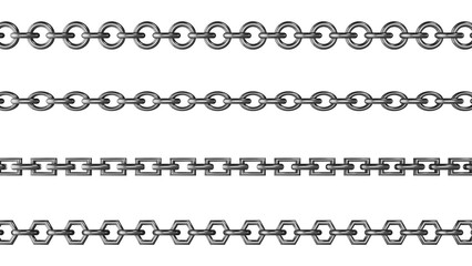 銀色の鎖のセット