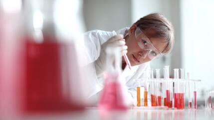 Scientist prepares samples with precision in bright laboratory environment during research activities
