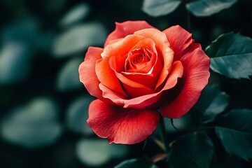 Vibrant orange rose bloom detailed close up nature garden floral beauty photography
