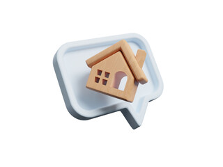 Fototapeta premium House or Real estate icon isolated on transparent background, Included the icons as realty, property, mortgage, home loan and more. Advertising concepts of real estate. Modern banner. 3d rendering