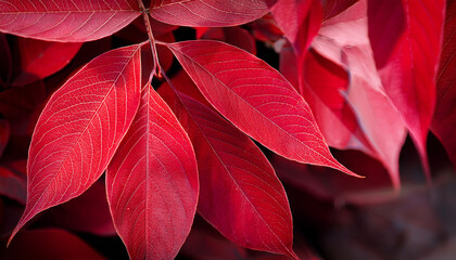 Red Leaves Close Up