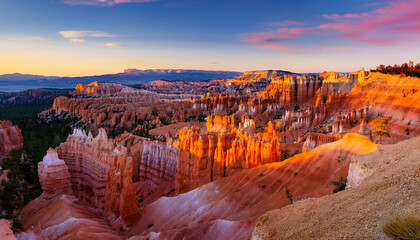 Last Light Before Sunset On The Pink Cliffs Of Bryce Canyon Utah
