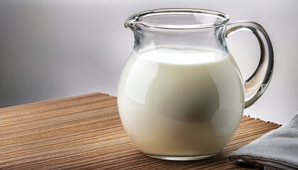 Glass Jug Of Milk Isolated On A Transparent Background Generative Ai