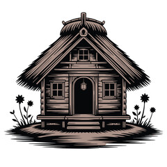 house with a thatched roof