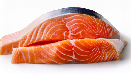 Slices Of Fish Isolated On White Background