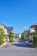 住宅地,家,住宅,青空,日本,