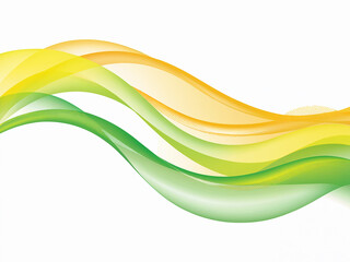 Obraz premium Abstract flowing waves of colors in yellow green and orange on a white background