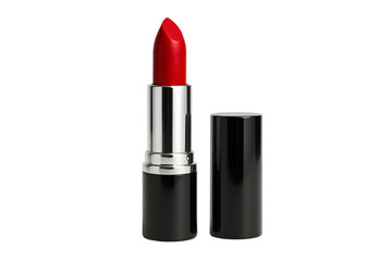 Obraz premium Open Red Matte Lipstick, Classic Beauty Product, Makeup, Isolated, Cosmetics