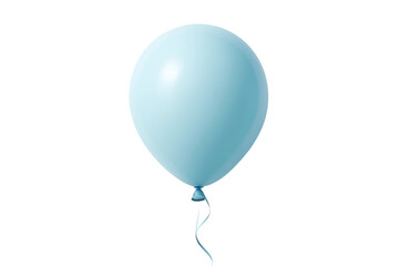 Single Pastel Light Blue Helium Balloon, Party Decoration, Isolated Celebration Element