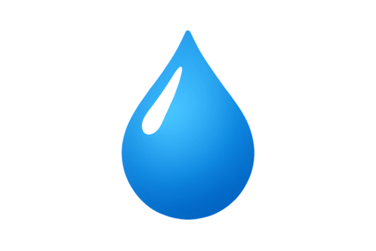 Glossy Blue Water Droplet Icon, Purity, Save Water Symbol