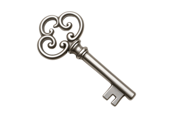 Ornate Silver Skeleton Key