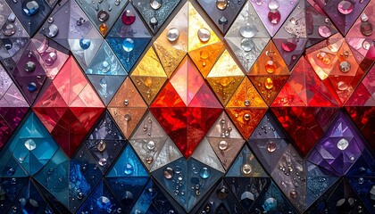 Abstract geometric pattern of colorful triangles