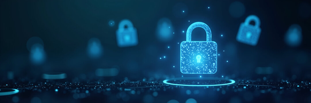 Floating Public Key Infrastructure (PKI) icons surround a digital space, capturing the essence of data encryption and security within an engaging and professional framework.