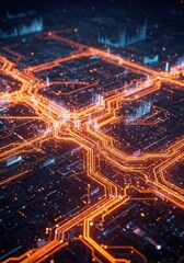 Naklejka premium Complex Data Flow and Machine Learning