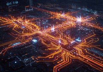 Obraz premium Complex Data Flow and Machine Learning