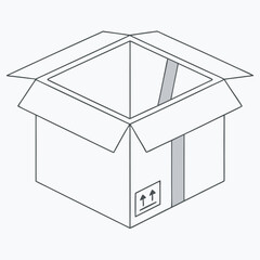white box outline icon illustration solid black
