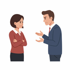 Modern Flat Style Business Dispute Discussion Conversation Conflict Illustration