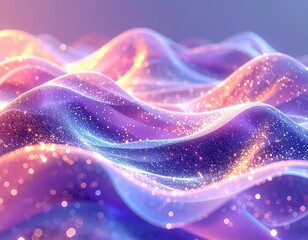 Fantasy Glitter Wave with Pink and Blue Gradient