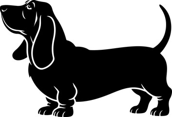 Basset Hound silhouette vector illustration