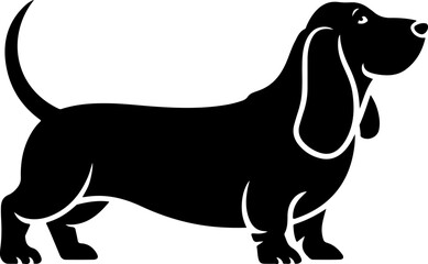 Basset Hound silhouette vector illustration