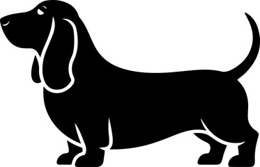 Basset Hound silhouette vector illustration