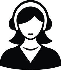 Customer service woman silhouette, Woman on headset silhouette, customer care design