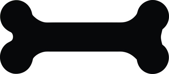 Dog bone silhouette vector icon, simple pet and animal symbol, Graphic vector silhouette of a pet bone for animal and dog concepts