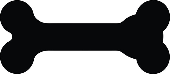 Dog bone silhouette vector icon, simple pet and animal symbol, Graphic vector silhouette of a pet bone for animal and dog concepts