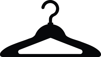 Hanger silhouette vector icon, simple and clean apparel symbol, Black silhouette of a classic coat hanger, vector illustration.