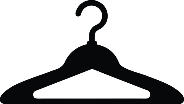 Hanger silhouette vector icon, simple and clean apparel symbol, Black silhouette of a classic coat hanger, vector illustration.