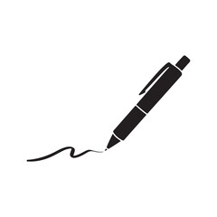 Vector pen writing line silhouette design