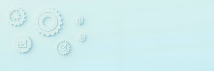 Conceptualize incident management and risk mitigation with icons symbolizing strategy planning and resolution tracking, arranged for a clear focus against a calm, minimal background suitable for copy 