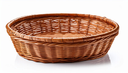 Brown Wicker Basket Isolated