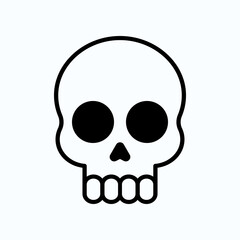 Simple Black Line Art Skull Icon Illustrating Minimalist Style