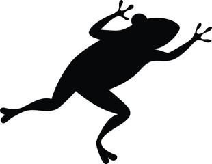 Minimalist Frog icon Amphibian and Wildlife Nature Vector. Black And White Frog  Jumping pose Vector Illustration On White Background