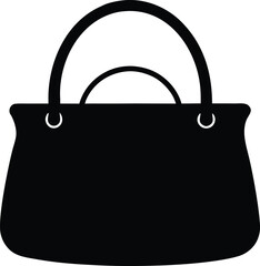 Women hand bag silhouette vector, Handbag silhouette, female bag silhouette, handbag vector illustration