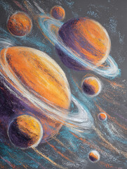 Colorful macarons floating like planets in space, blending sweet dessert textures with a dreamy, cosmic atmosphere and playful, surreal motion.