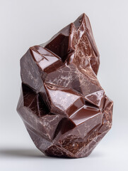 Chocolate sculpted like a fine marble statue, blending classical art aesthetics with rich, glossy textures in an elegant and surreal still-life composition.