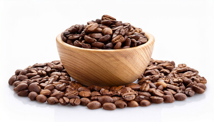 Fototapeta premium Bowl Of Roasted Coffee Beans Isolated On White Background