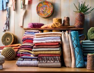 handmade fabric display scene