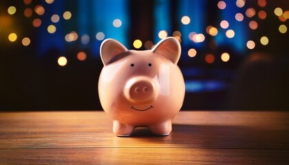 piggy bank on table