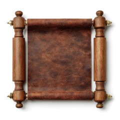 Antique leather scroll on wooden rollers
