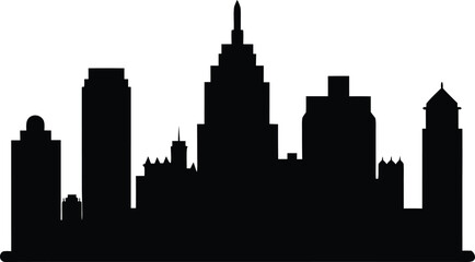 Obraz premium Austin Texas Skyline Vector Silhouette, Silhouette Austin Skyline Vector Art, Austin Skyline Silhouette Vector Illustration