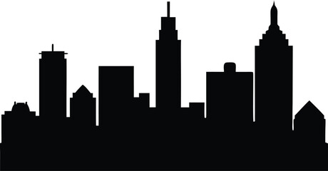 Obraz premium Austin Texas Skyline Vector Silhouette, Silhouette Austin Skyline Vector Art, Austin Skyline Silhouette Vector Illustration