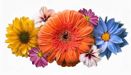 Vibrant Floral Creation Digital Abstract Overhead Isolated On Transparent Background