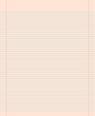 Fototapeta premium Grid paper. Abstract striped background with color horizontal lines. Geometric pattern for school, wallpaper, textures, notebook. Lined paper blank isolated on transparent background.