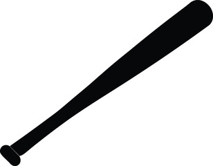 Baseball Bat and Ball Silhouette, Silhouette of Baseball Bat Hitting a Ball, Minimalist Baseball Silhouette on White Background