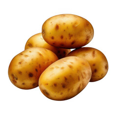  a group of potatoes on a white background isolated on white and transparent background
