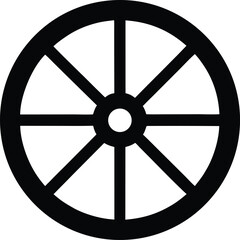 Wagon wheel silhouette vector Illustration © Jabed