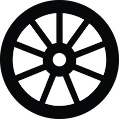 wagon wheel silhouette vector, Wagon Wheel Icon  Silhouette Vector on White Background   © Jabed